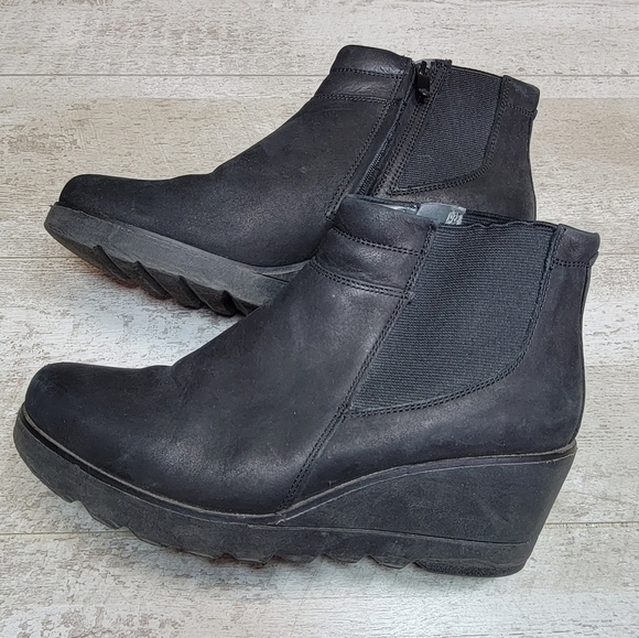 Bussola Loni Black Leather Nubuck Ankle Bootie Size 41 - Picture 1 of 8
